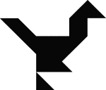 Tangrams, invented by the Chinese, are used to develop geometric thinking and spatial sense. Seven figures consisting of triangles, squares, and parallelograms are used to construct the given shape. This tangram depicts a cormorant.
