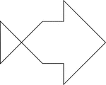 Tangrams, invented by the Chinese, are used to develop geometric thinking and spatial sense. Seven figures consisting of triangles, squares, and parallelograms are used to construct the given shape. This tangram depicts a parrot fish.