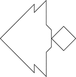 Tangrams, invented by the Chinese, are used to develop geometric thinking and spatial sense. Seven figures consisting of triangles, squares, and parallelograms are used to construct the given shape. This tangram depicts an angelfish.