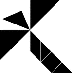 Tangrams, invented by the Chinese, are used to develop geometric thinking and spatial sense. Seven figures consisting of triangles, squares, and parallelograms are used to construct the given shape. This tangram depicts a palm tree.