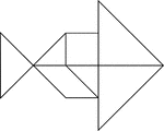 Tangrams, invented by the Chinese, are used to develop geometric thinking and spatial sense. Seven figures consisting of triangles, squares, and parallelograms are used to construct the given shape. This tangram depicts a parrot fish.