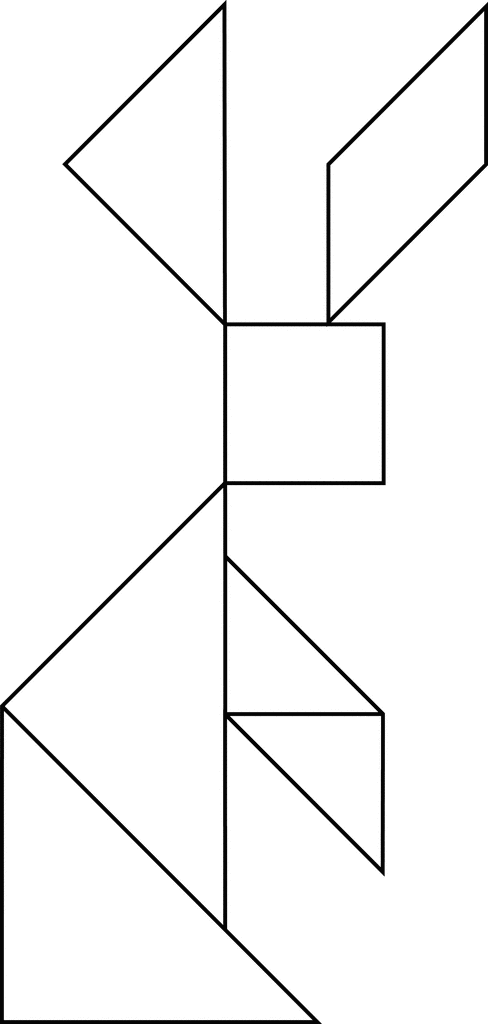 Tangram Rabbit Shape and Solution