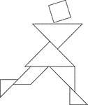 Tangrams, invented by the Chinese, are used to develop geometric thinking and spatial sense. Seven figures consisting of triangles, squares, and parallelograms are used to construct the given shape. This tangram depicts a runner.