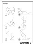 Solutions for outlines of animals (fox, rabbit, cat) made from tangram pieces. Tangrams, invented by the Chinese, are used to develop geometric thinking and spatial sense. 7 figures consisting of triangles, squares, and parallelograms are used to construct the given shapes.