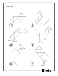 Solutions for outlines of birds (duck, swan, turkey vulture, cormorant, and egret) made from tangram pieces. Tangrams, invented by the Chinese, are used to develop geometric thinking and spatial sense. 7 figures consisting of triangles, squares, and parallelograms are used to construct the given shapes.
