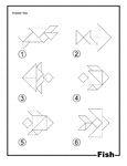 Solutions for outlines of fish (shark, parrot fish, angelfish, flounder, hogfish, beta) made from tangram pieces. Tangrams, invented by the Chinese, are used to develop geometric thinking and spatial sense. 7 figures consisting of triangles, squares, and parallelograms are used to construct the given shapes.