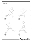 Solutions for outlines of people (runners, dancers) made from tangram pieces. Tangrams, invented by the Chinese, are used to develop geometric thinking and spatial sense. 7 figures consisting of triangles, squares, and parallelograms are used to construct the given shapes.