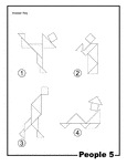 Solutions for outlines of people (ice skater, saint statue, walking man, reclining man) made from tangram pieces. Tangrams, invented by the Chinese, are used to develop geometric thinking and spatial sense. 7 figures consisting of triangles, squares, and parallelograms are used to construct the given shapes.