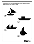 Silhouette outlines of boats (sailboat, ship, yacht) made from tangram pieces. Tangrams, invented by the Chinese, are used to develop geometric thinking and spatial sense. 7 figures consisting of triangles, squares, and parallelograms are used to construct the given shapes.
