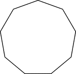 Illustration of a regular nonagon. A nonagon is a closed geometric figure with 9 sides. A regular nonagon has 9 equal sides and 9 equal angles.