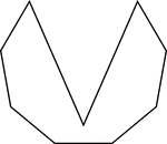 Illustration of a nonregular/irregular convcave nonagon. A nonagon is a closed geometric figure with 9 sides.
