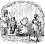 An illustration of children of various ethnic groups playing.