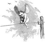 An illustration of an angel on a wire.