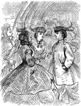 An illustration of a group of women talking.