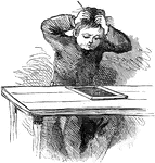 An illustration of a boy drawing.