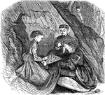 An illustration of two women playing chess.