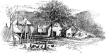 An illustration of a small town.