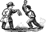 An illustration of two men fighting.