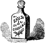An illustration of a bottle of cologne.