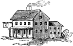 An illustration of a small inn.