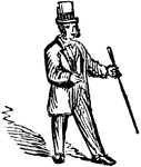 An illustration of a man with a cane.