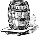 An illustration of a wooden barrel.