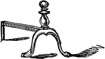 An andiron, sometimes called a dog, dog-iron, or firedog, is a horizontal iron bar upon which logs are laid for burning in an open fireplace.
