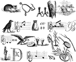 "Cats purr, dogs bark, cocks crow, a cow lows, a donkey brays, an eagle screams, parrots talk, spiders tick, mankind laugh and cry." -Trowbridge, 1866