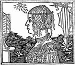 An illustration of a woman with braids.