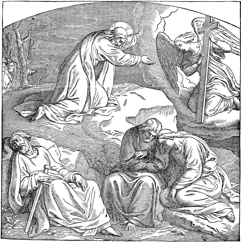 Jesus Praying In Gethsemane Black And White