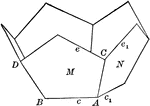 Illustration of a the bottom half of a regular dodecahedron. A regular dodecahedron is a polyhedron with twelve equal pentagonal faces.