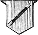 Argent, a fess, azure. The fess is formed by two horizontal lines drawn above and below the centre of the shield. The fess contains in breadth one third of the field. -Hall, 1862