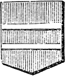 Azure, two bars, gemels, argent. The annexed example is to illustrate the word gemels, which is frequently used to describe double bars. The word gemels is a corruption of the French word jumelles, which signifies double. -Hall, 1862