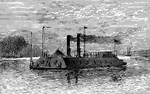 A gunboat of the Mississippi. Gunboats <I>Essex, Carondelete, Cincinnati, St. Louis, </I> and <I>Benton</I> steamed up to the levee at Cairo during the Civil War.