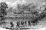 Landing at the Battle of New Bern, also known as the Battle of New Berne or Battle of Newbern which was fought on March 14, 1862 near the city of New Bern, North Carolina. This battle was part of the Burnside Expedition of the Civil War.