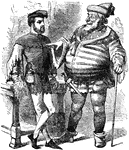 Sir Falstaff is a fictional character who appears in three different Shakespeare plays. This drawing shows Nast's mastery of the pencil.