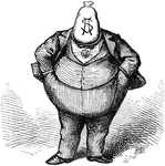 Nast depicts New York corruption as Tweed is "the brains" at the New York state convention. This is one of the most famous of Nast's caricatures.