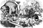 The first appearance of the Republican Elephant. Ceasarism fears drive the party's support towards an abyss during the third-term panic.