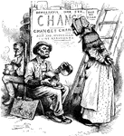 During the 1880 Presidential Elections, the Democratic call for tariff reform means hunger for workers.