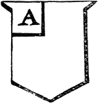 "The canton is a square part of the escutcheon, usually occupying about one-eighth of the field; it is placed over the chief at the dexter side of the shield: it may be charged, and when this is the case, its size may be increased. The canton represents the banner of the ancient Knights Banneret. The canton in the example is marked A." -Hall, 1862