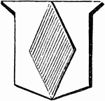 "Argent, a fusil, purpure. The fusil is narrower than the lozenge, the angles at the chief and base being more acute, and the others more obtuse." -Hall, 1862