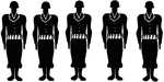An illustration of the military men in formation of rank.