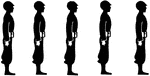 An illustration of military men in standing in formation of file.