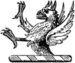 "Crest, a demi-griffin armed, gules. ARMED. This word is used to express the horns, hoofs, beak, or talons of any beast or bird of prey, when borne of a different tincture from those of their bodies." -Hall, 1862