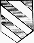 "Bendy of six pieces, azure and argent. BENDY. This word serves to denote a field divided diagonally into several bends, varying in metal and colour." -Hall, 1862