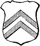 "Argent, two chevronels gules. CHEVRONEL. The diminutive of the chevron, being one half its size." -Hall, 1862
