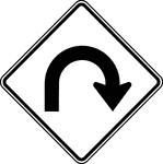 The horizontal alignment signs may be used in advance of situations where the horizontal roadway alignment changes. If the change in horizontal alignment is 135 degrees or more, the Hairpin Curve sign may be used.