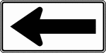 The horizontal alignment signs may be used in advance of situations where the horizontal roadway alignment changes. A One-Direction Large Arrow sign may be used on the outside of the turn or curve. When the Hairpin Curve sign or the 270-degree Loop sign is installed, either a One-Direction Large Arrow sign or Chevron Alignment signs should be installed on the outside of the turn or curve.
