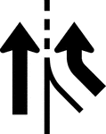 The Added Lane sign should be installed in advance of a point where two roadways converge and merging movements are not required. When possible, the Added Lane sign should be placed such that it is visible from both roadways; if this is not possible, an Added Lane sign should be placed on the side of each roadway.