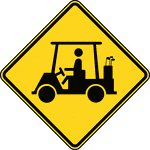 Vehicular Traffic signs may be used to alert road users to locations where unexpected entries into the roadway by trucks, bicyclists, farm vehicles, emergency vehicles, golf carts, horse-drawn vehicles, or other vehicles might occur. These locations might be relatively confined or might occur randomly over a segment of roadway. Vehicular Traffic signs should be used only at locations where the road user's sight distance is restricted, or the condition, activity, or entering traffic would be unexpected. If the condition or activity is seasonal or temporary, the Vehicular Traffic sign should be removed or covered when the condition or activity does not exist.
